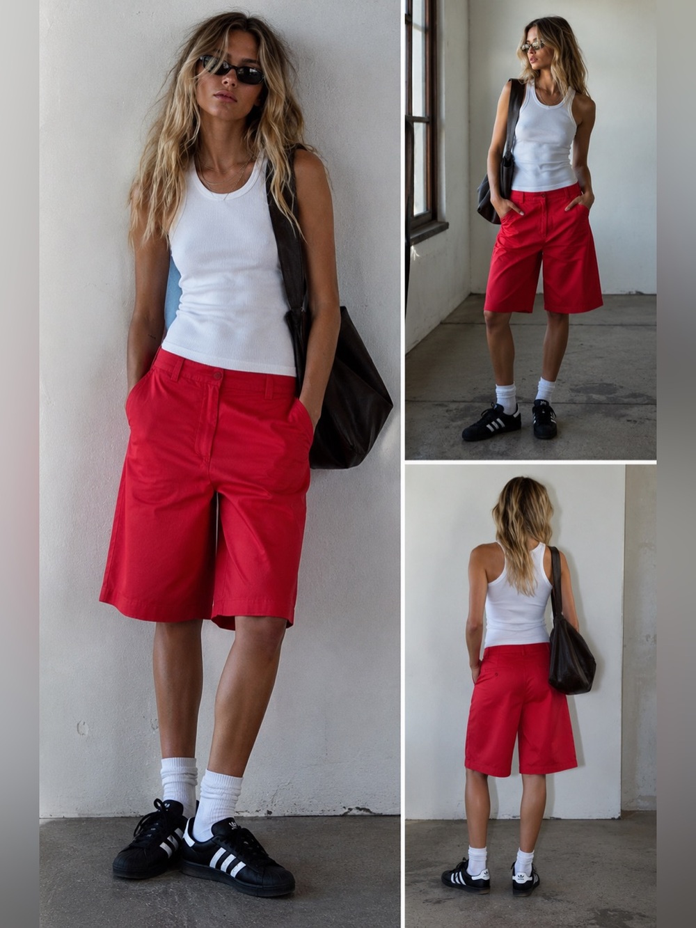 COS Collection of Style Bright Red Cotton Bermuda Shorts Size 14R / US 30 Jort